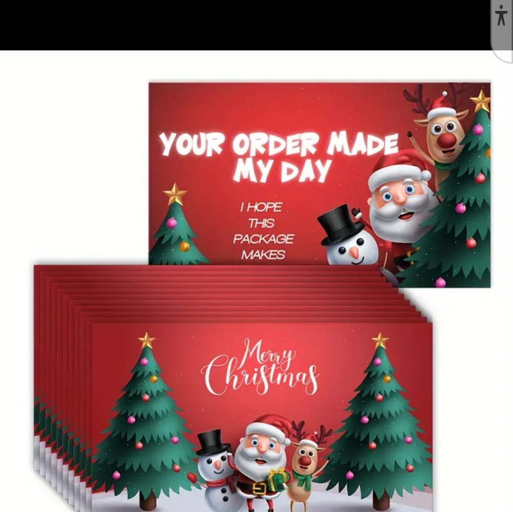 🦋LAST ONE: 110ct.  50ct. Christmas🎄 Thank You Cards, 60 Thank You Stickers - Picture 3 of 7